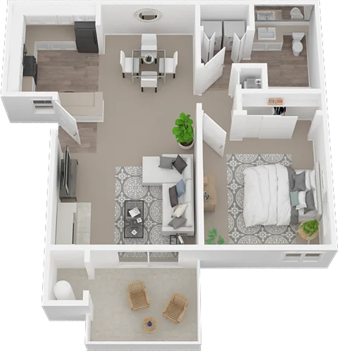 Sutter Ridge Apartments 1 Bedroom Floorplan